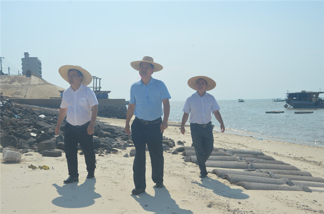 （黃志堅(jiān)副縣長(zhǎng)指出要確保在臺(tái)風(fēng)多發(fā)期前建好南洪段海堤）.jpg