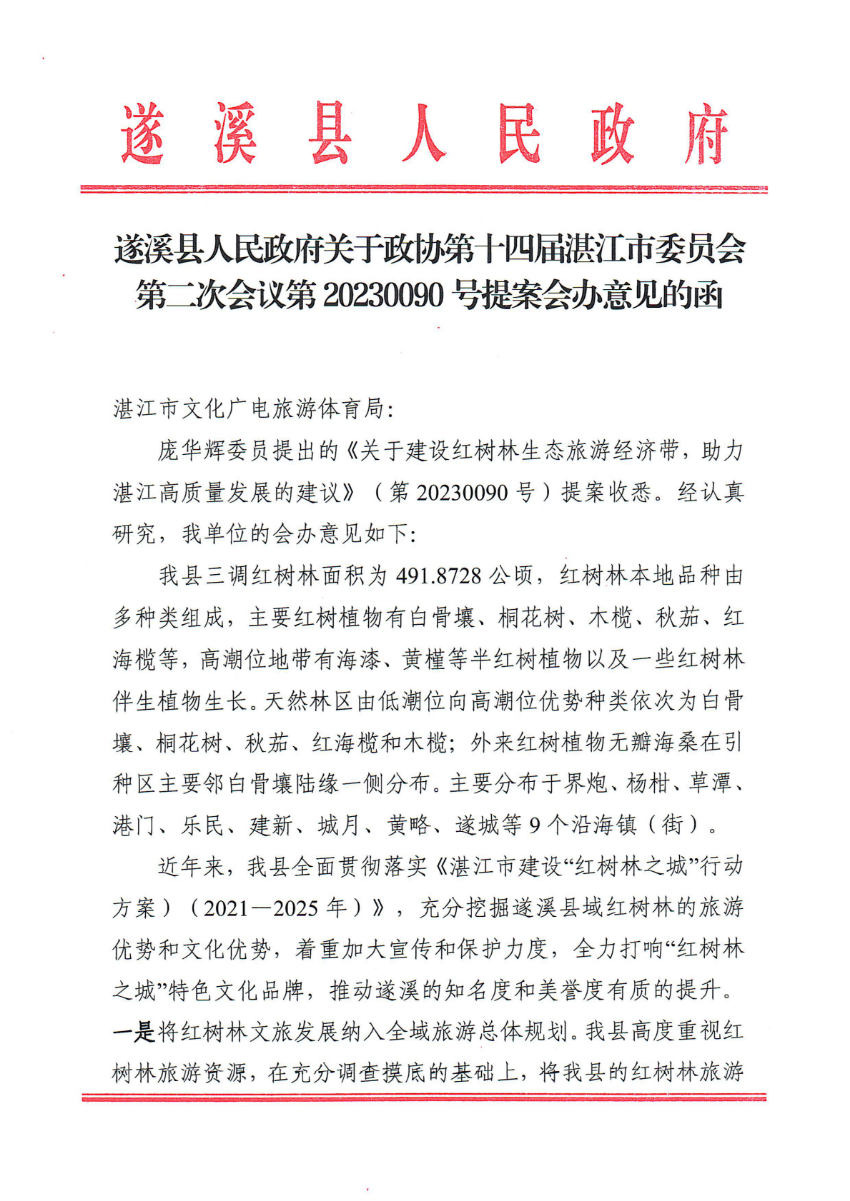 遂溪縣人民政府關(guān)于政協(xié)第十四屆湛江市委員會(huì)第二次會(huì)議第20230090號(hào)提案會(huì)辦意見的函_00.png